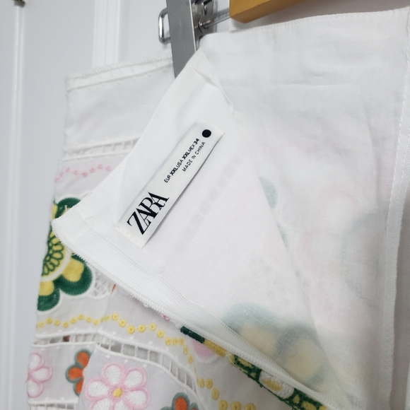 ZARA White Floral Crochet Embroidered Skort - Picture 12 of 13
